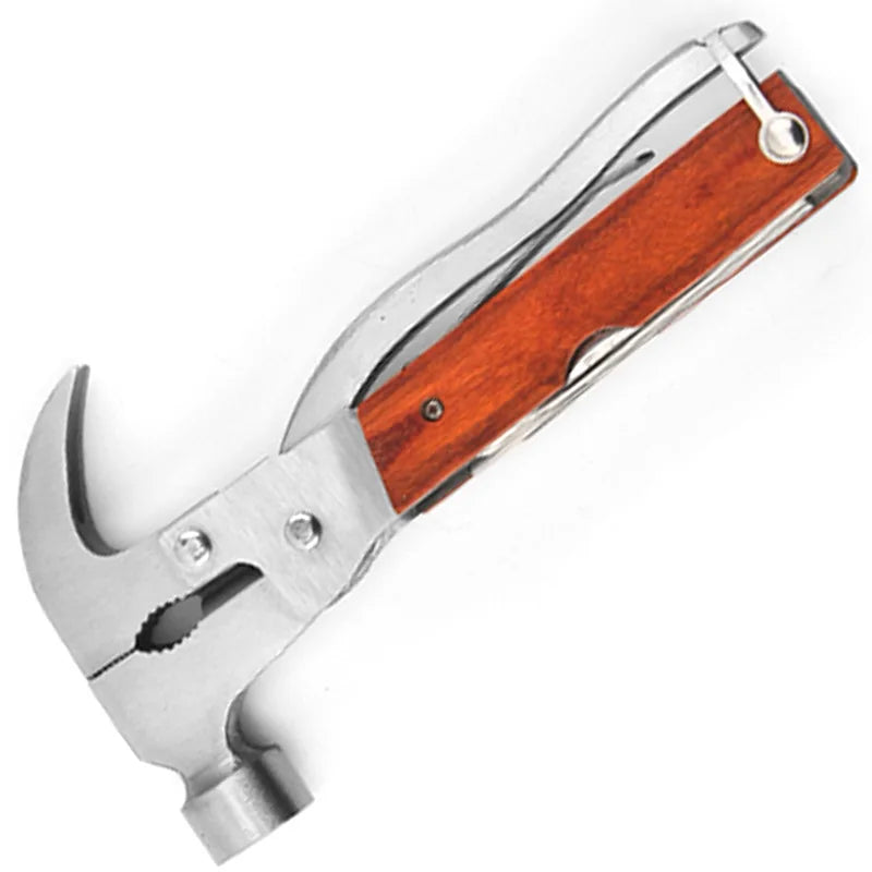 Marteau pliant multifonction en acier inoxydable - Accessoires de camping - Outils d'extérieur - Marteau de secours pour vitres cassées en voiture