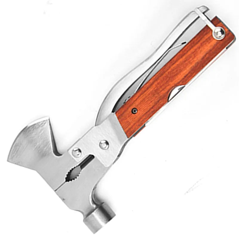 Marteau pliant multifonction en acier inoxydable - Accessoires de camping - Outils d'extérieur - Marteau de secours pour vitres cassées en voiture