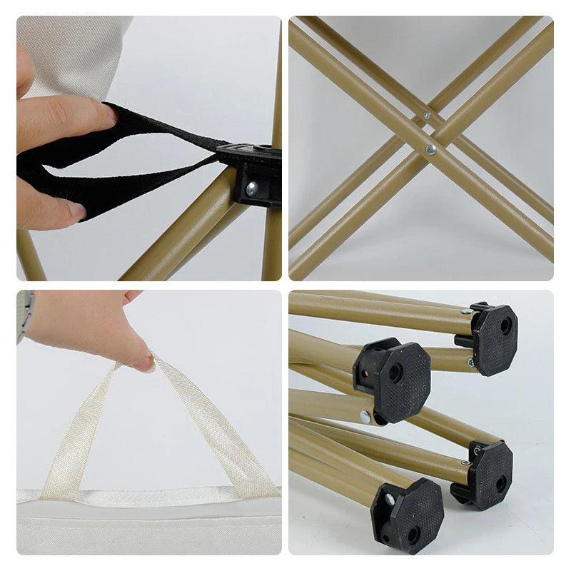 Nouvelle chaise longue pliante ultralégère et portable en tissu Oxford 600D avec structure en métal, idéale pour le camping, les pique-niques, la pêche et les loisirs de plage.