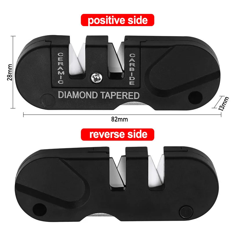 Affûteur de couteaux portable miniature pour le camping d'urgence, pierre à aiguiser EDC (Everyday Carry), pierre à aiguiser en carbure de tungstène de poche