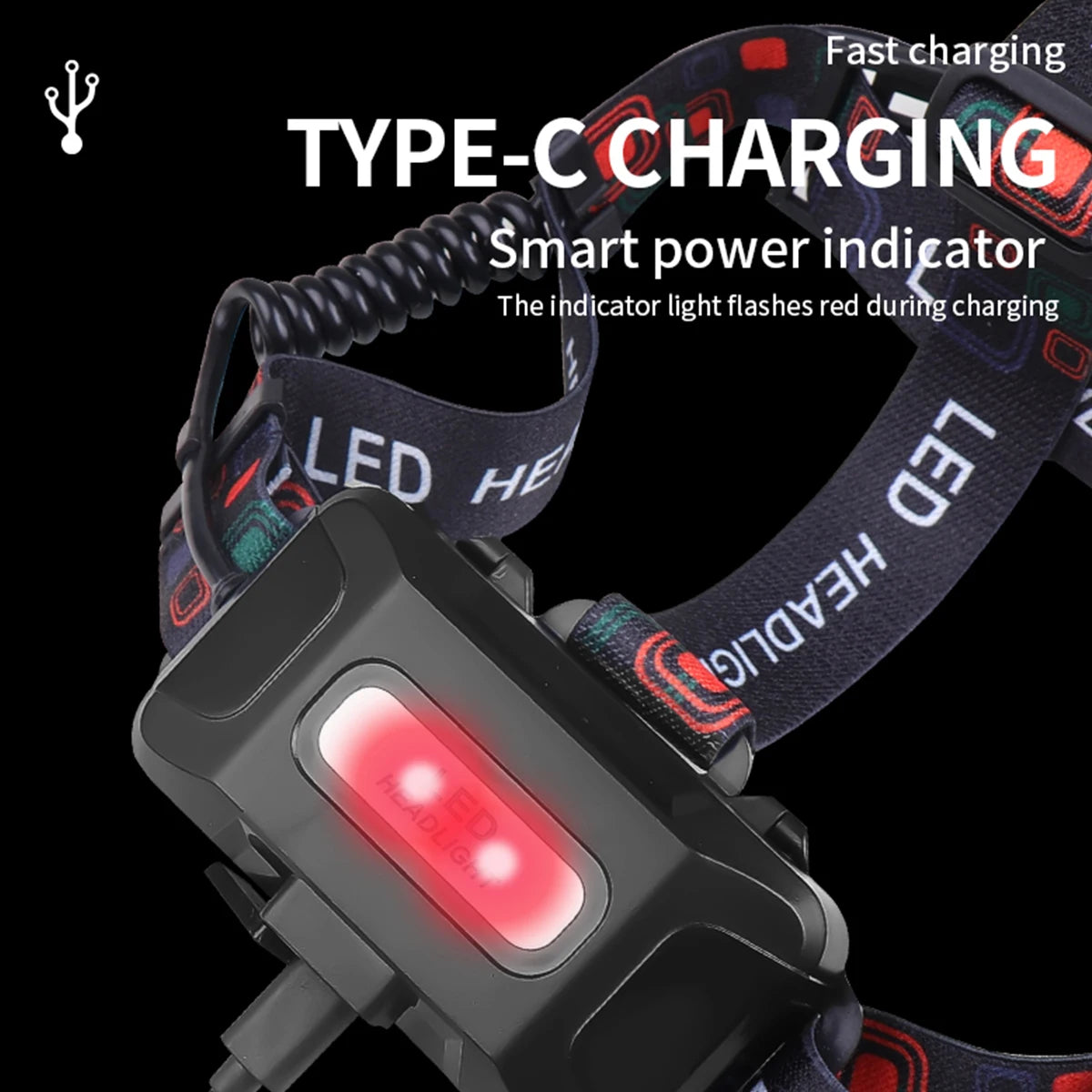 Lampe frontale LED rechargeable 30 W en gros, longue portée, idéale pour l'escalade nocturne, le vélo, la pêche et le camping. Accessoires pour vélo, pêche et camping.