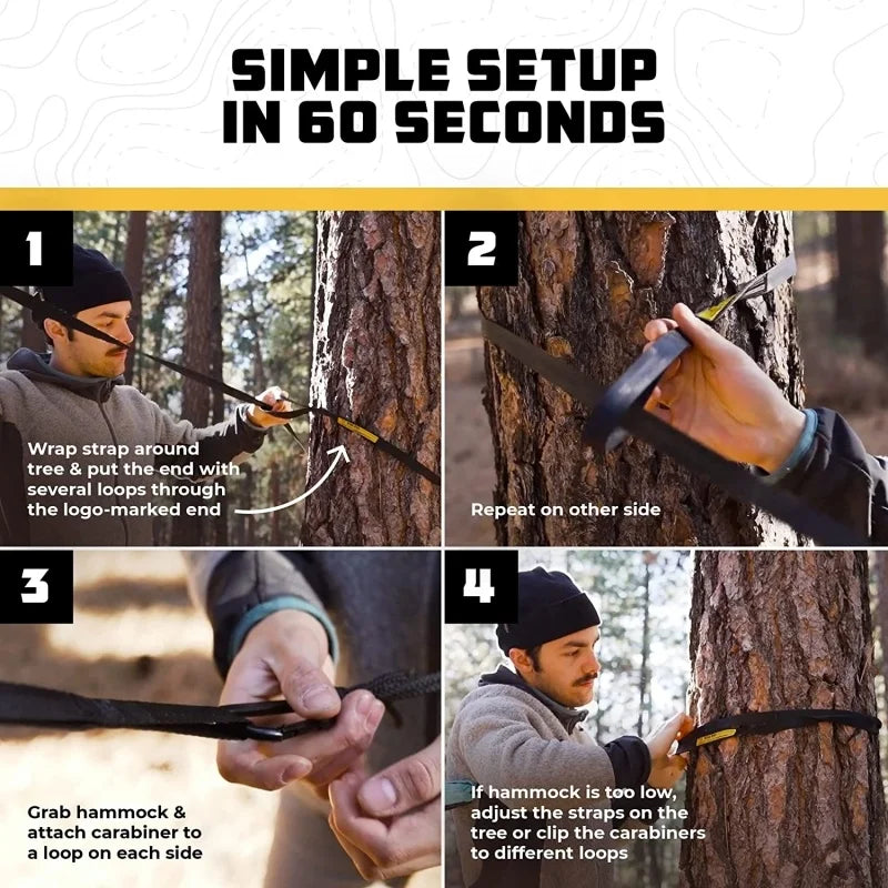 Hamac Polar Everest, accessoire de camping pliable simple ou double, léger, en nylon, avec sac de transport