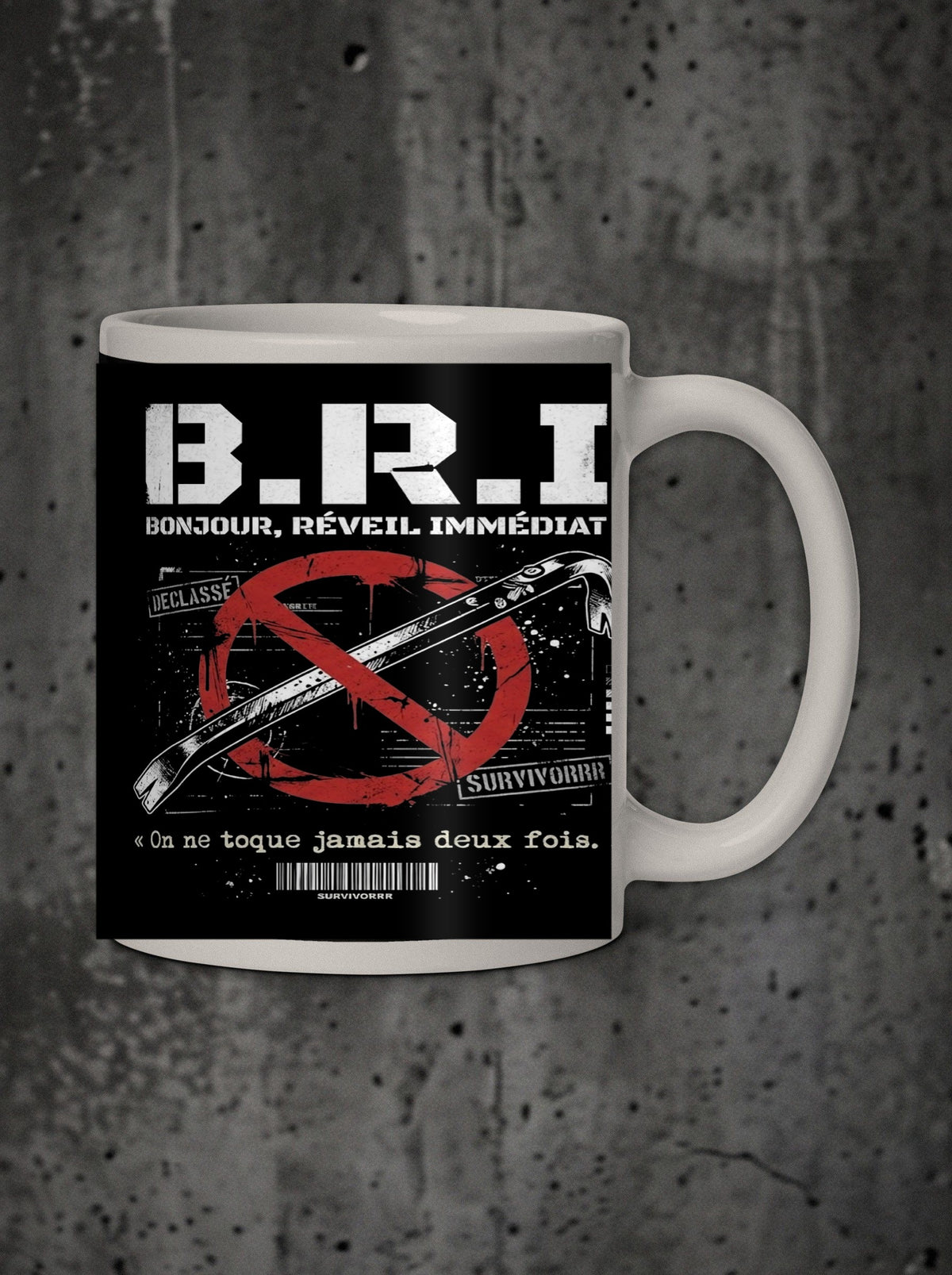 Mug B.R.I, face