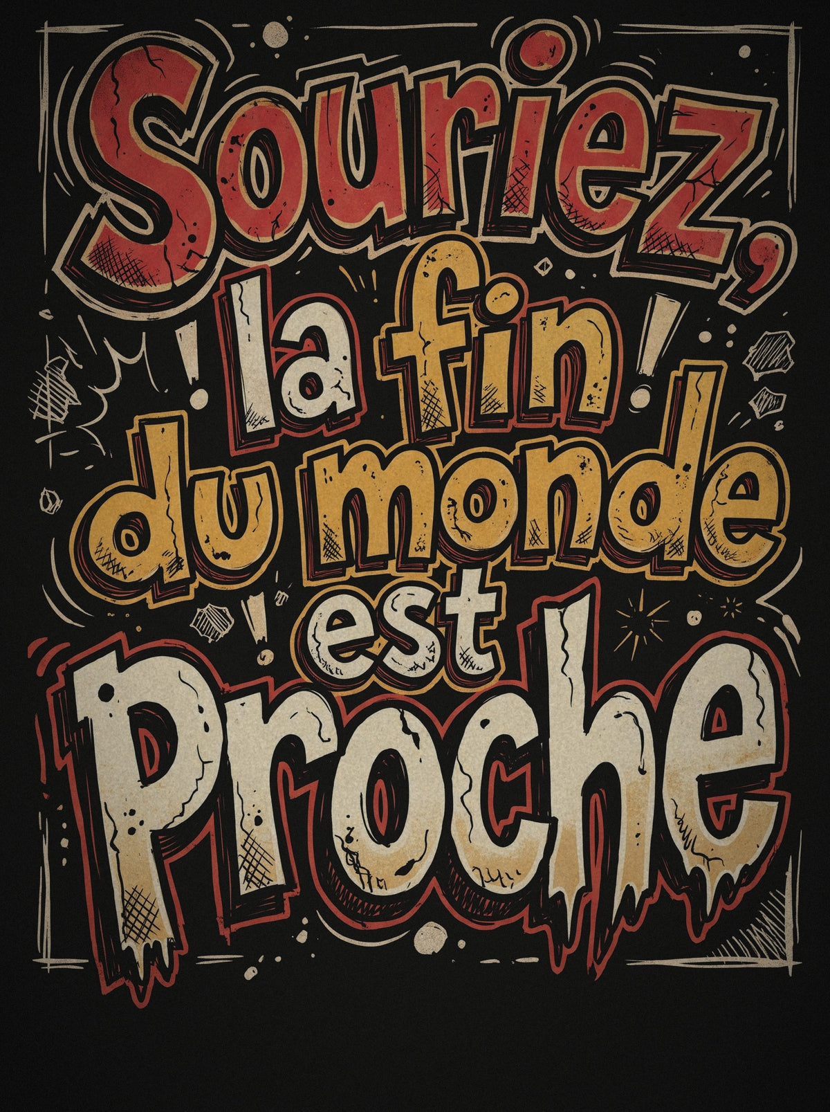 Détail de l'impression Souriez, la fin du monde est proche