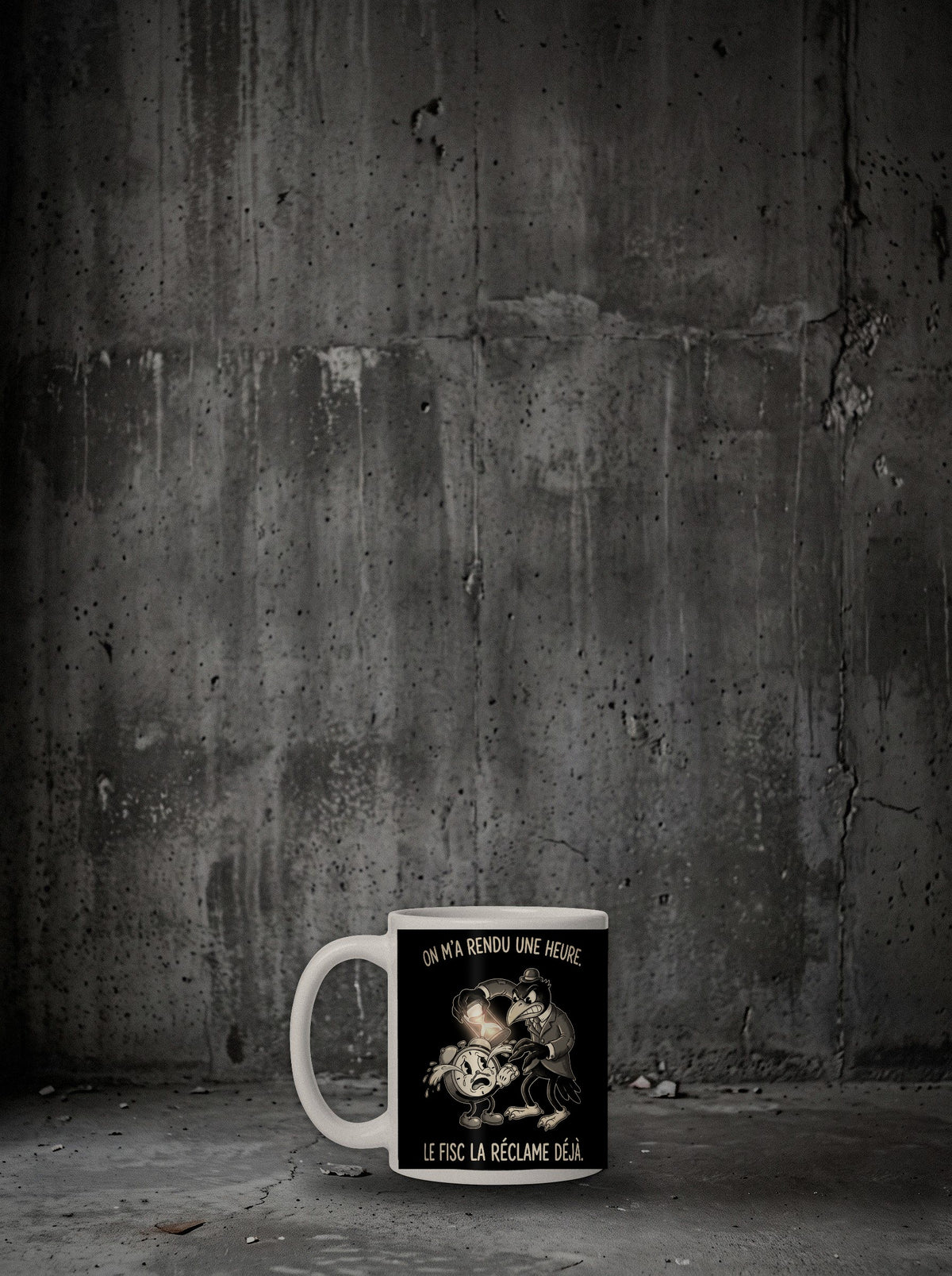 Mug On m'a rendu une heure (corbeau), autre face