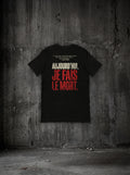 T-shirt Aujourd'hui, je fais le mort noir, dos, sur mur béton