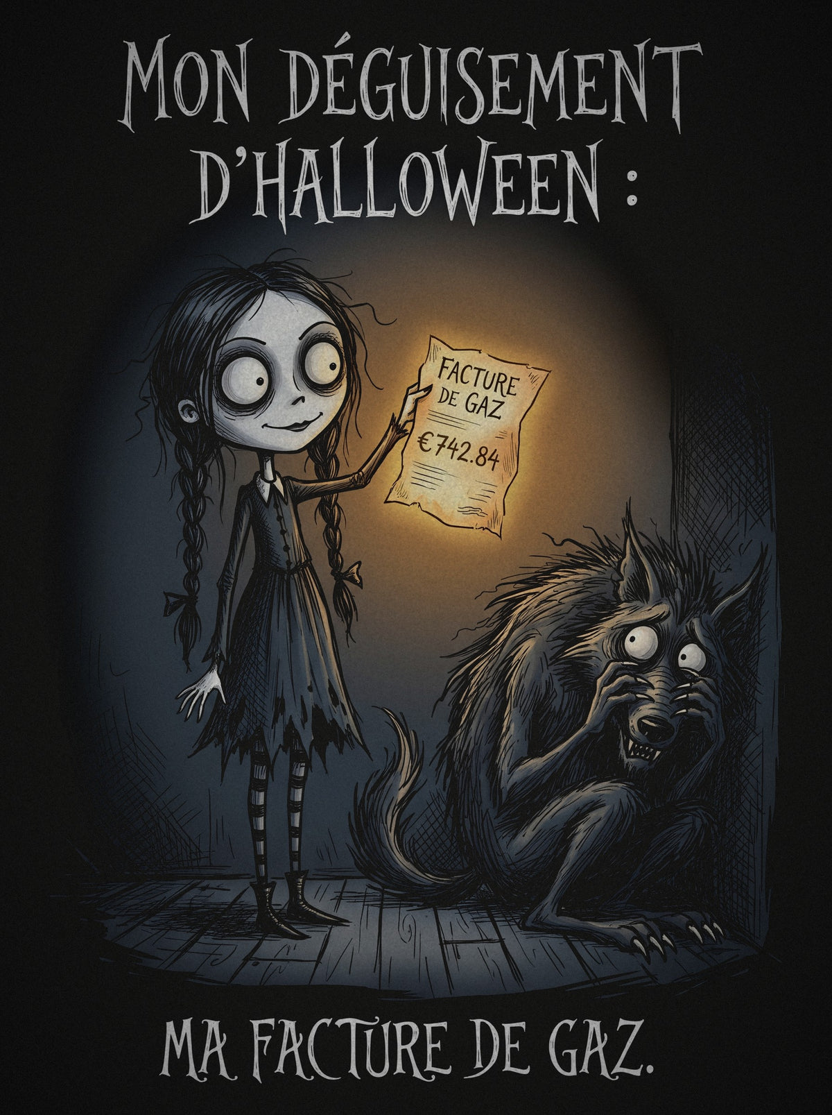 Détail de l'impression Mon déguisement d'Halloween : ma facture de gaz