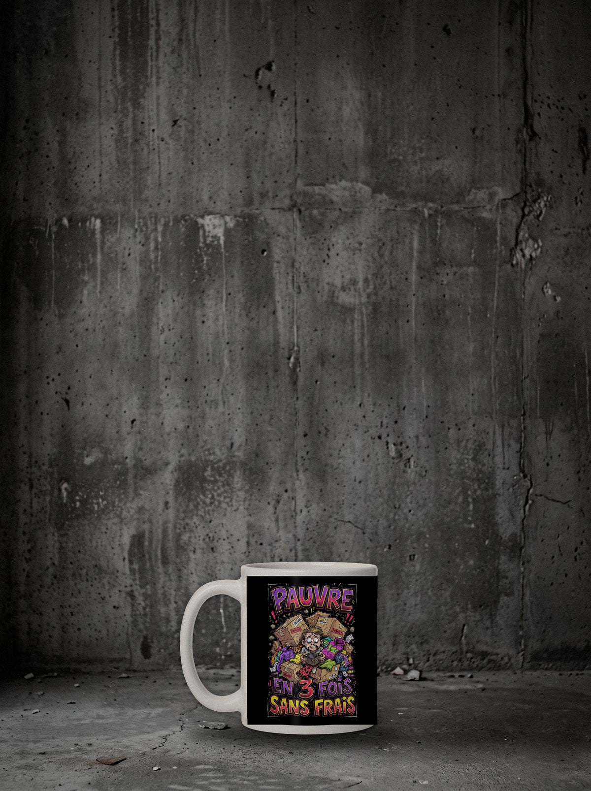 Mug Pauvre en 3 fois sans frais, autre face