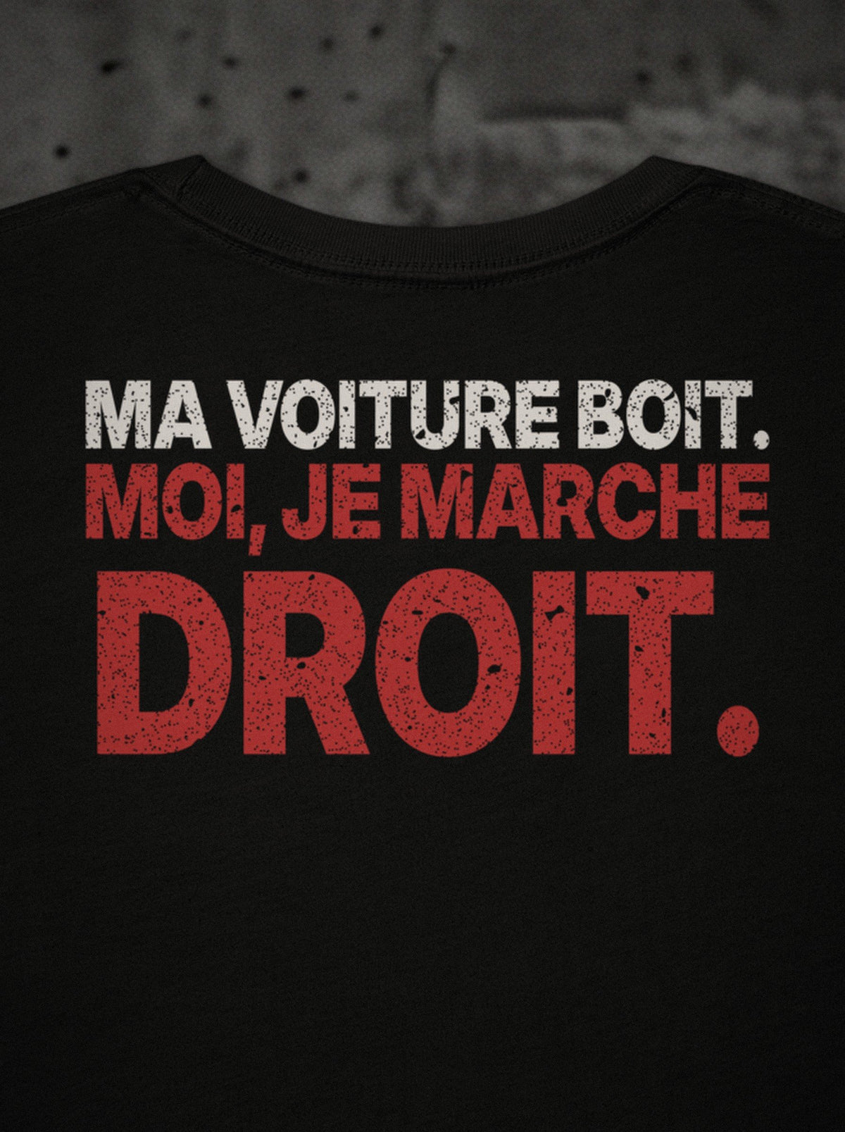 T-shirt Ma voiture boit SURVIVORRR, détail de l'impression