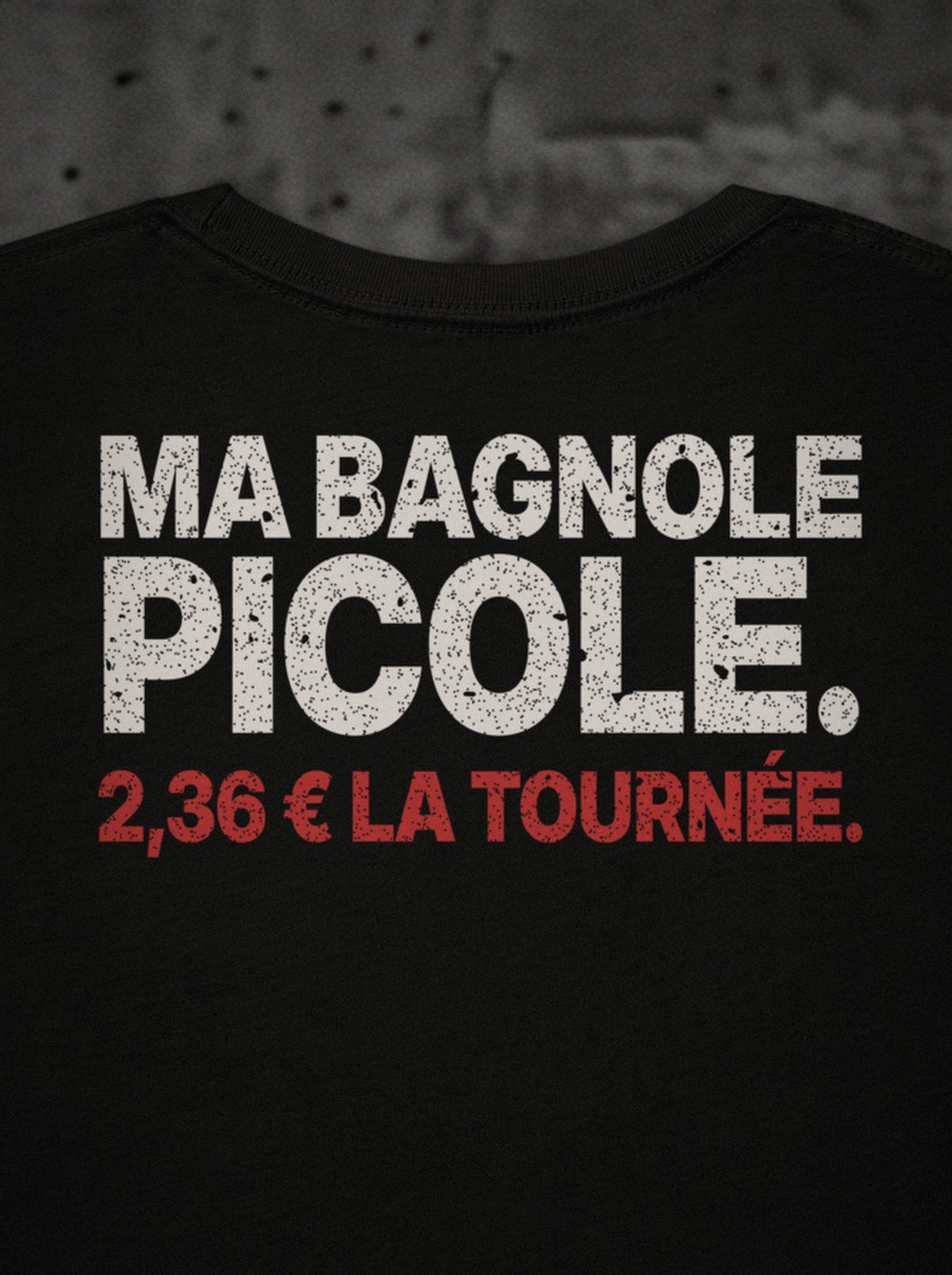 T-shirt Ma bagnole picole SURVIVORRR, détail de l'impression