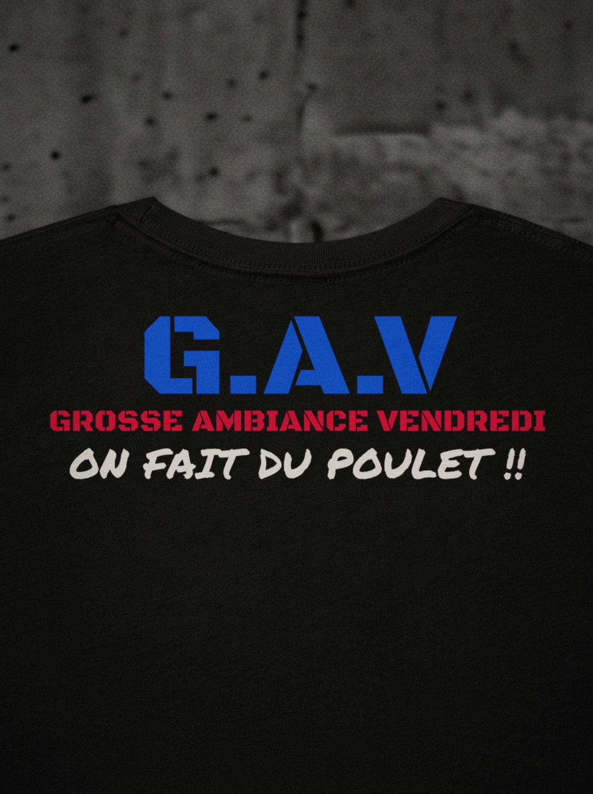 T-shirt G.A.V SURVIVORRR, détail de l'impression