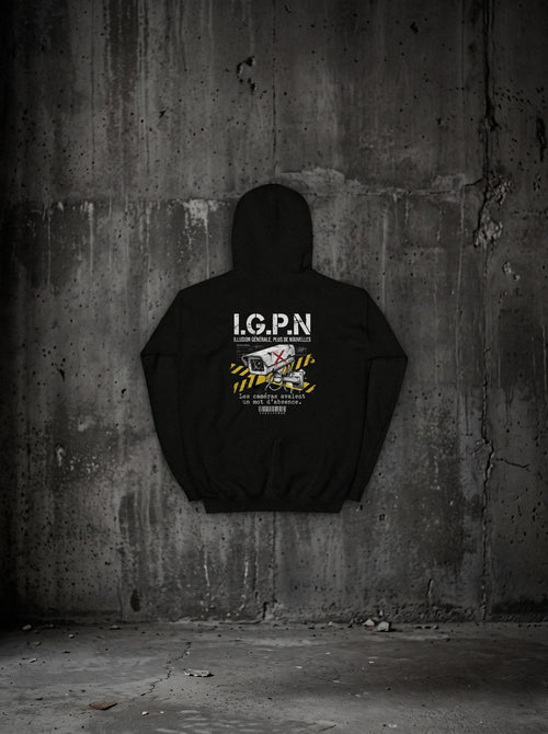 Hoodie I.G.P.N SURVIVORRR, vue dos sur mur béton