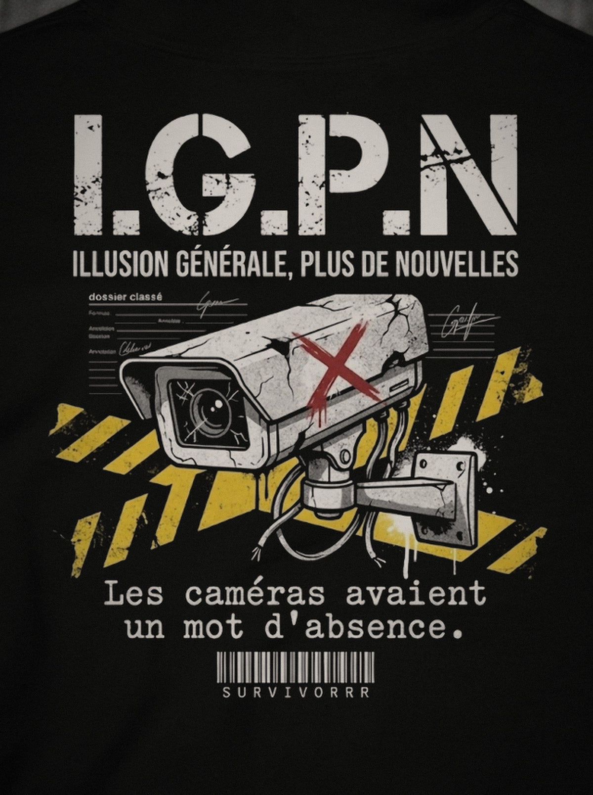 Hoodie I.G.P.N SURVIVORRR, détail de l'impression