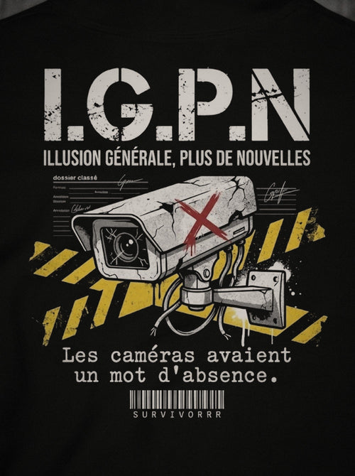 Hoodie I.G.P.N SURVIVORRR, détail de l'impression