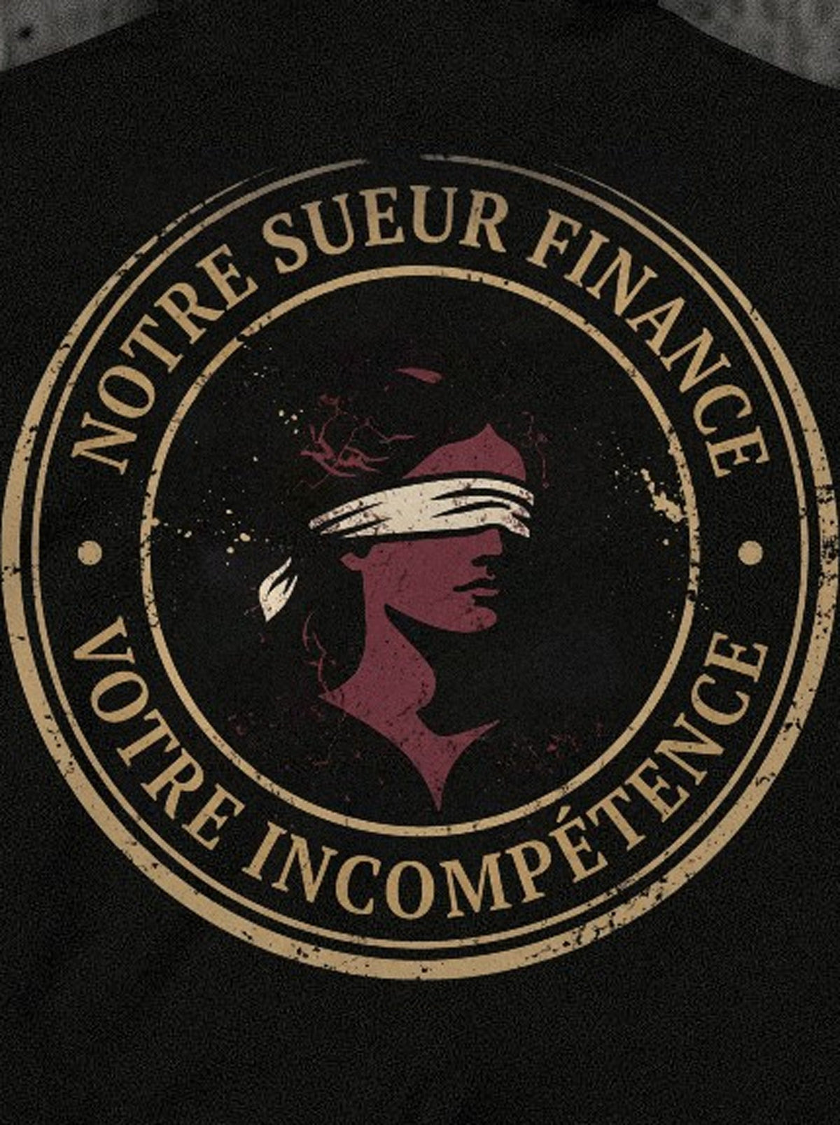 Hoodie Sueur, détail du print dos