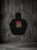 Hoodie Rats SURVIVORRR noir, dos, sur mur béton